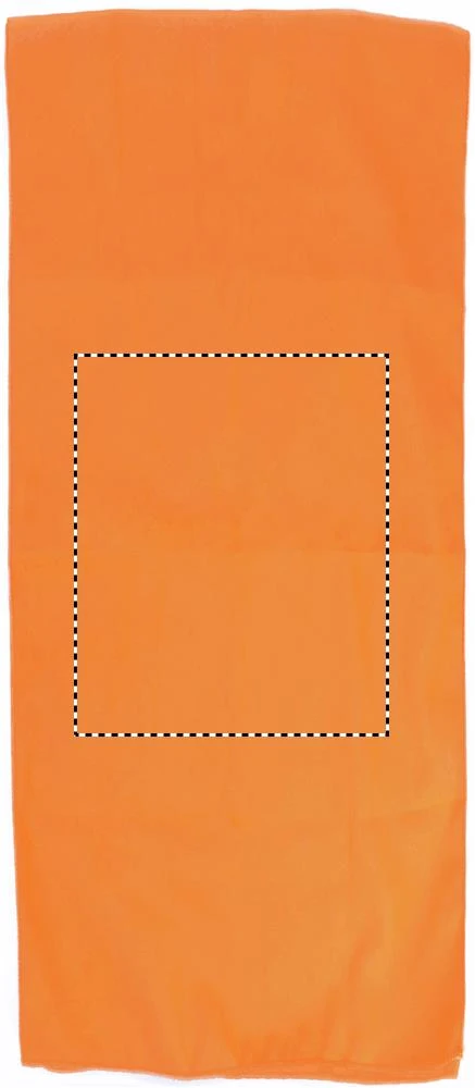 Športový uterák s obalom – oranžová – tlačová plocha – TOWEL BACK E