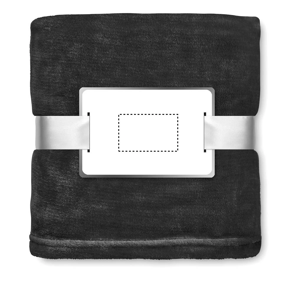 Flanelové fleecová deka – černá – tlačová plocha – INLAY PAD