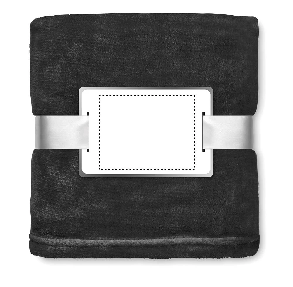 Flanelové fleecová deka – černá – tlačová plocha – INLAY SCREEN