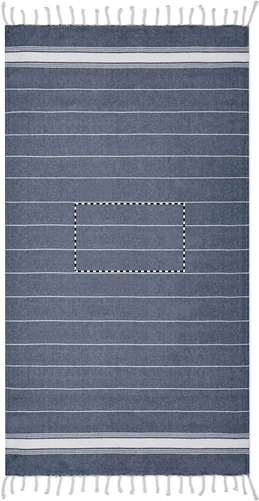 Plážová osuška – modrá – tlačová plocha – TOWEL CENTER