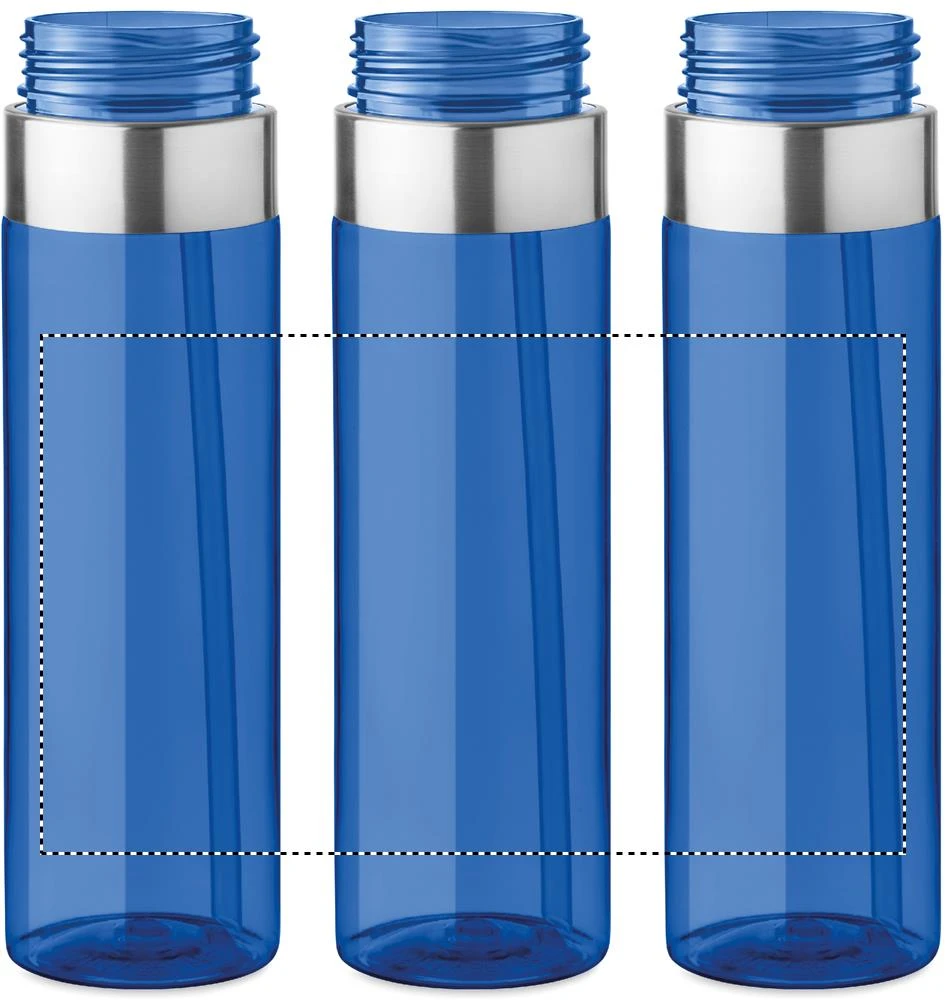 Tritanová fľaša 650 ml – transparentní modrá – tlačová plocha – Dookola (rotačná sieťotlač)