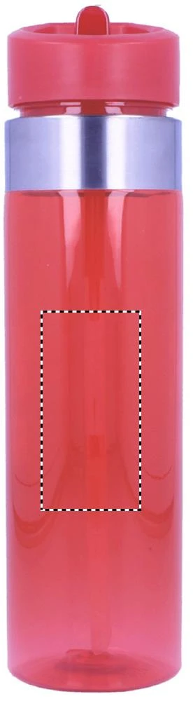 Tritanová fľaša 650 ml – transparentní červená – tlačová plocha – Predná strana