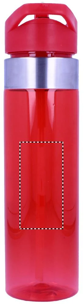 Tritanová fľaša 650 ml – transparentní červená – tlačová plocha – Zadná strana