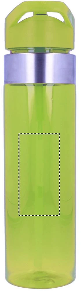 Tritanová fľaša 650 ml – transparentní limetka – tlačová plocha – Zadná strana