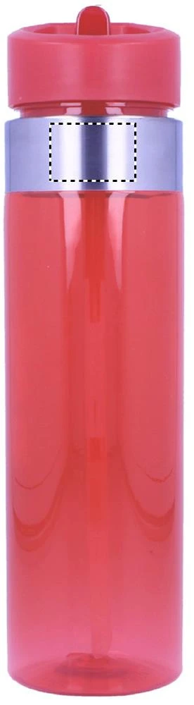 Tritanová fľaša 650 ml – transparentní červená – tlačová plocha – FRONT RING