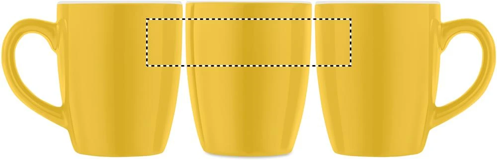 Keramický farebný hrnček 300 ml – žlutá – tlačová plocha – Dookola (rotačná sieťotlač)
