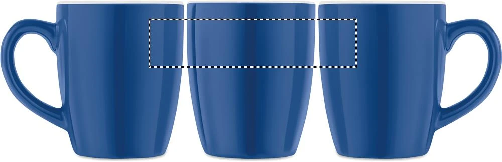 Keramický farebný hrnček 300 ml – královská modř – tlačová plocha – Dookola (rotačná sieťotlač)