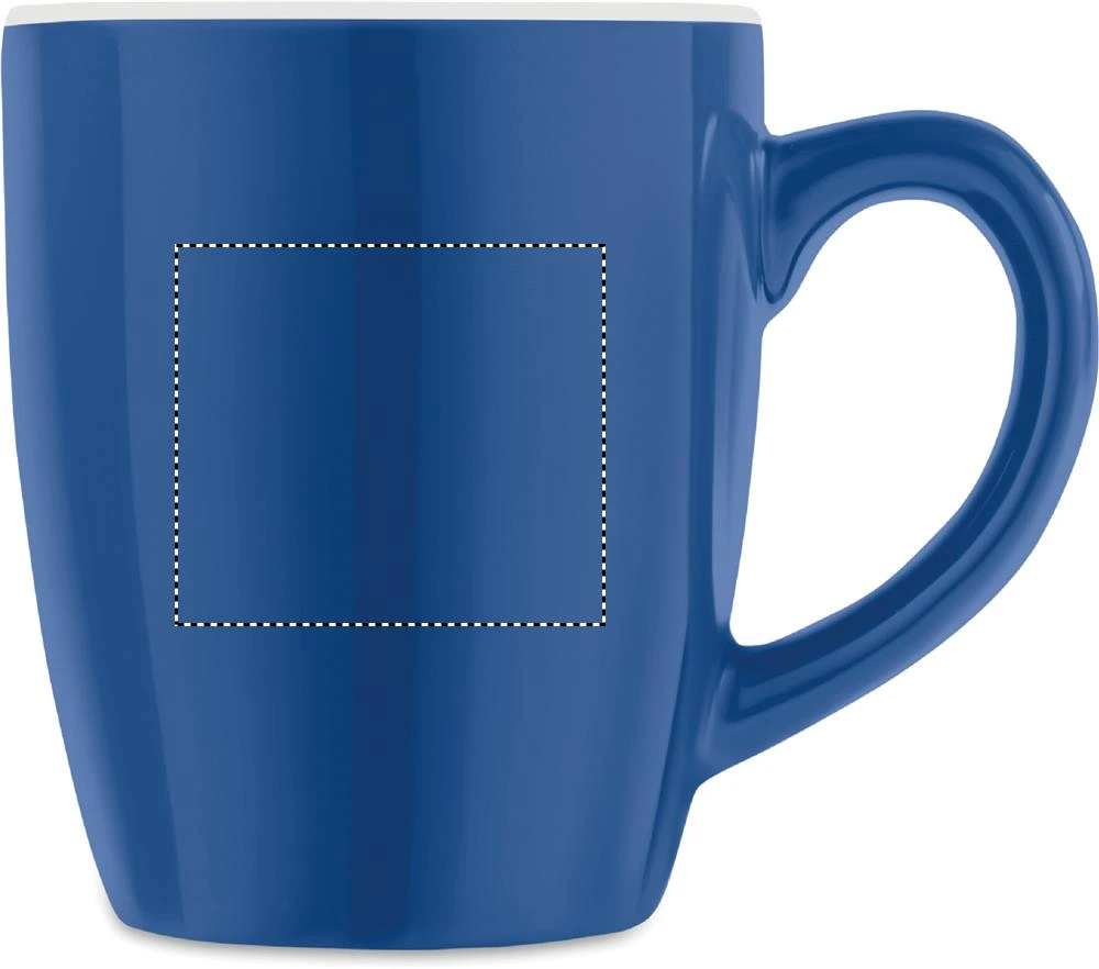 Keramický farebný hrnček 300 ml – královská modř – tlačová plocha – Pre pravákov