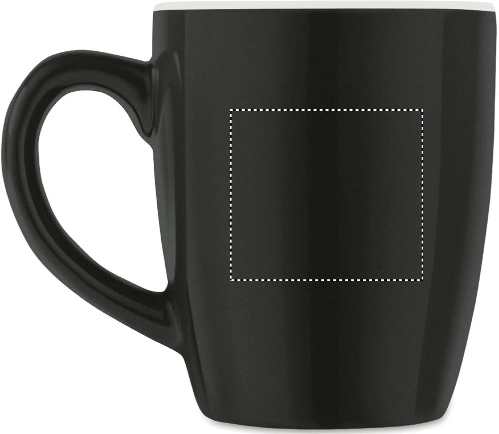 Keramický farebný hrnček 300 ml – černá – tlačová plocha – Pre ľavákov