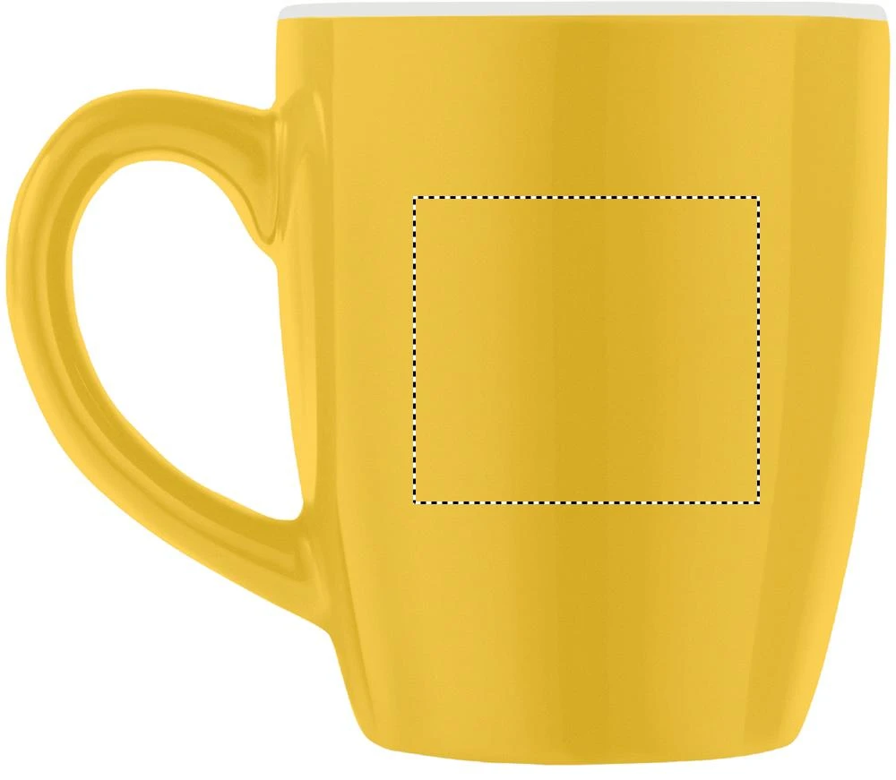 Keramický farebný hrnček 300 ml – žlutá – tlačová plocha – Pre ľavákov