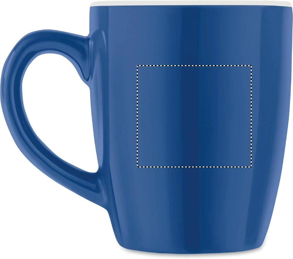 Keramický farebný hrnček 300 ml – královská modř – tlačová plocha – Pre ľavákov