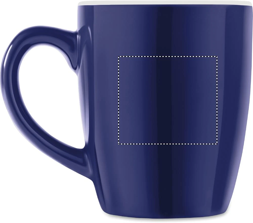 Keramický farebný hrnček 300 ml – francouzská námořnická modř – tlačová plocha – Pre ľavákov