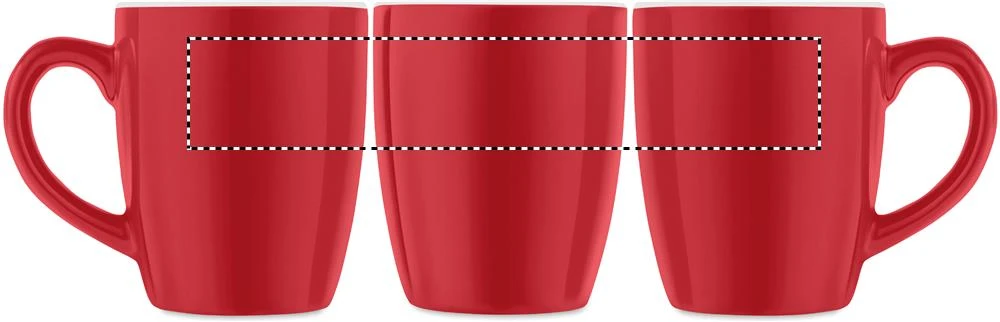 Keramický farebný hrnček 300 ml – červená – tlačová plocha – MUG TC