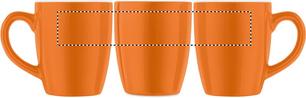 Keramický farebný hrnček 300 ml – oranžová – tlačová plocha – MUG TC
