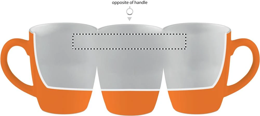 Keramický farebný hrnček 300 ml – oranžová – tlačová plocha – INSIDE TC
