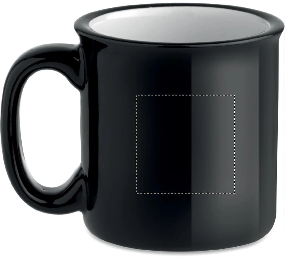 Keramický vintage hrnček – černá – tlačová plocha – Pre ľavákov
