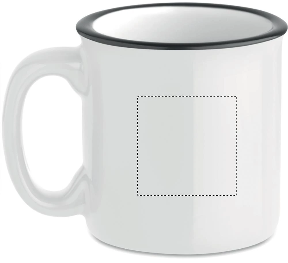 Keramický vintage hrnček – bílá – tlačová plocha – Pre ľavákov