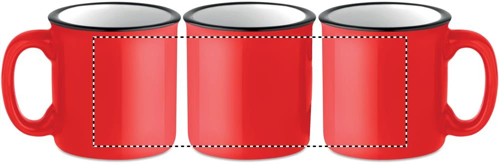 Keramický vintage hrnček – červená – tlačová plocha – CUP
