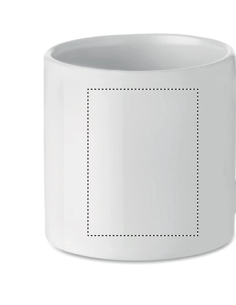 Malý hrnček pre sublimáciu – bílá – tlačová plocha – OPPOSITE OF HANDLE