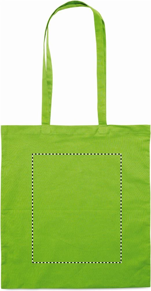Farebná nákupná taška – limetková – tlačová plocha – EMBROIDERY