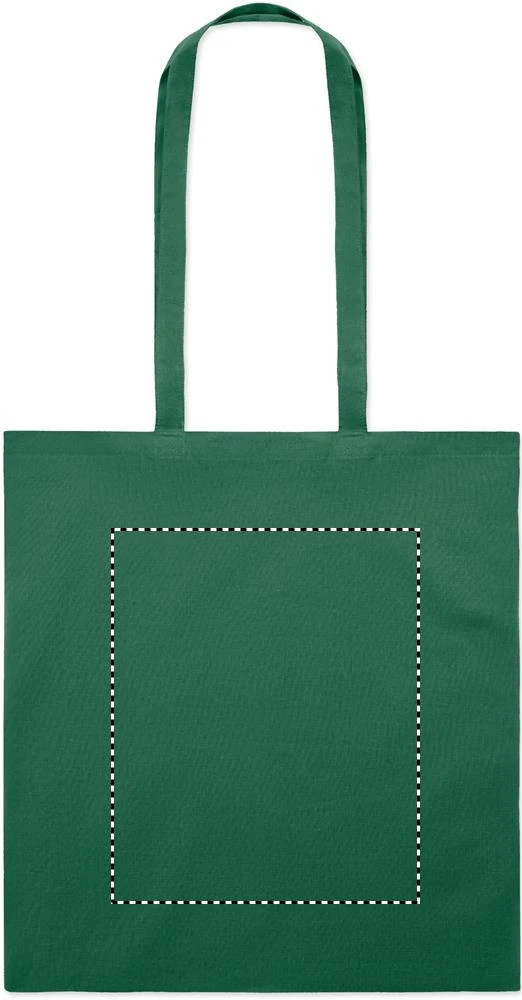 Farebná nákupná taška – tmavě zelená – tlačová plocha – EMBROIDERY