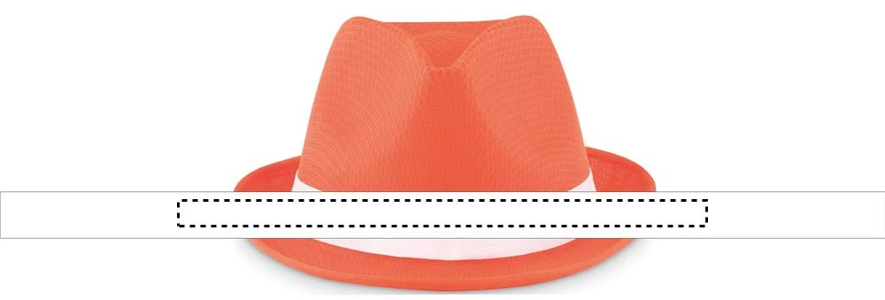 Farebný slamák z polyesteru – oranžová – tlačová plocha – BAND