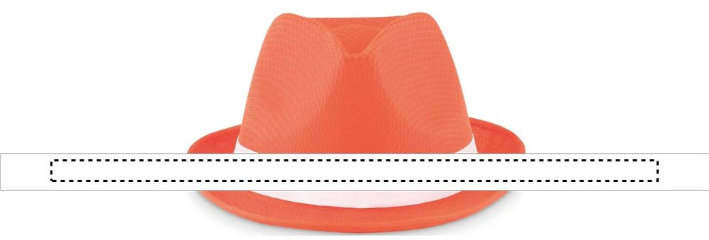 Farebný slamák z polyesteru – oranžová – tlačová plocha – BAND TRANSFER