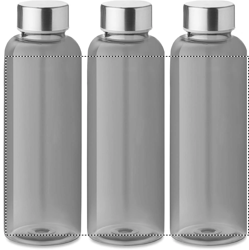 Tritanová fľaša 500 ml – transparentní šedá – tlačová plocha – Dookola 360°