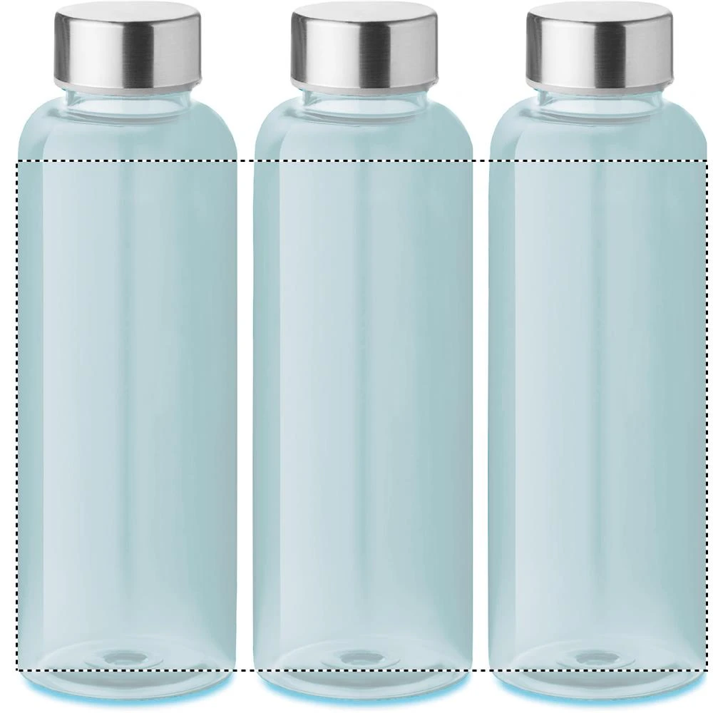 Tritanová fľaša 500 ml – transparentní světle modrá – tlačová plocha – Dookola 360°