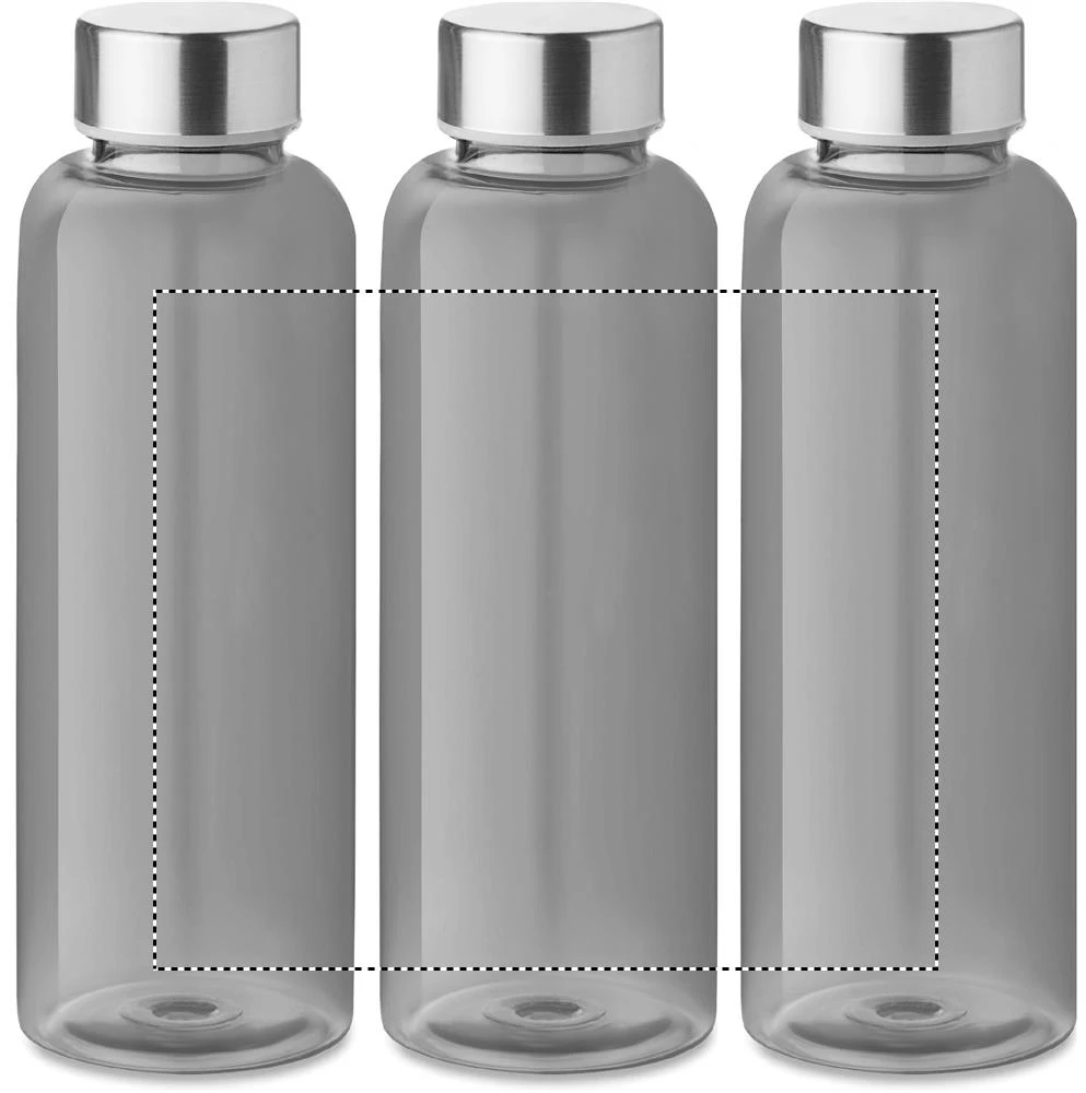 Tritanová fľaša 500 ml – transparentní šedá – tlačová plocha – Dookola (rotačná sieťotlač)
