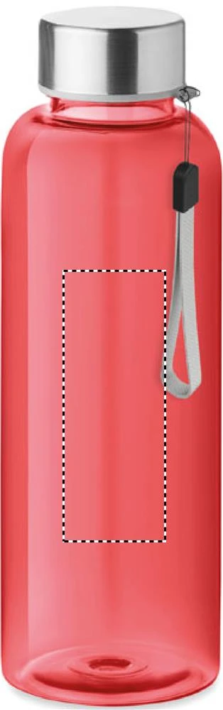 Tritanová fľaša 500 ml – transparentní červená – tlačová plocha – BOTTLE PAD