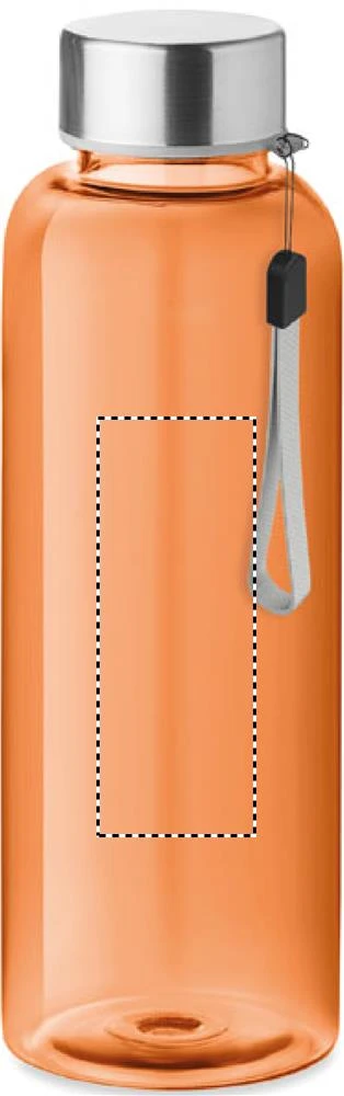 Tritanová fľaša 500 ml – transparentní oranžová – tlačová plocha – BOTTLE PAD