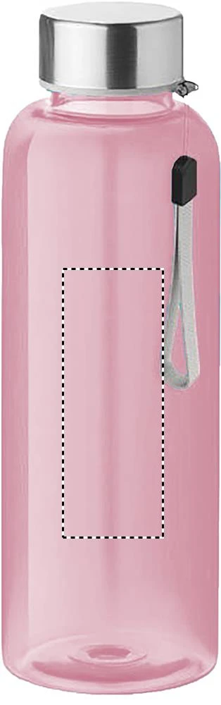 Tritanová fľaša 500 ml – transparentní růžová – tlačová plocha – BOTTLE PAD