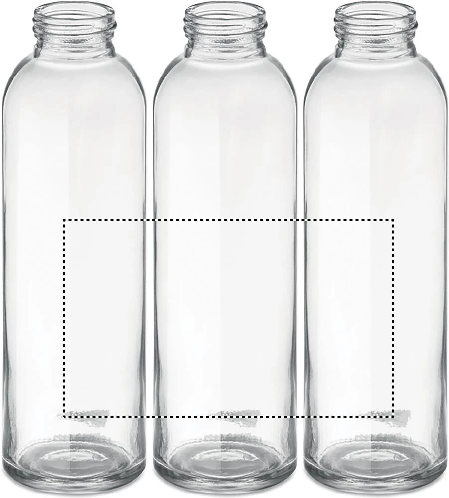 Sklenená fľaša 500 ml – oranžová – tlačová plocha – Dookola (rotačná sieťotlač)