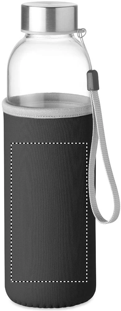Sklenená fľaša 500 ml – černá – tlačová plocha – Puzdro