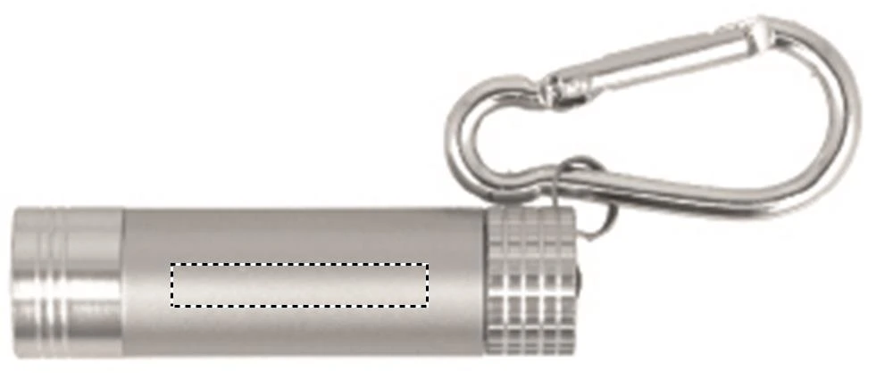 Mini LED kľúčenka – stříbrná – tlačová plocha – BARREL RIGHT