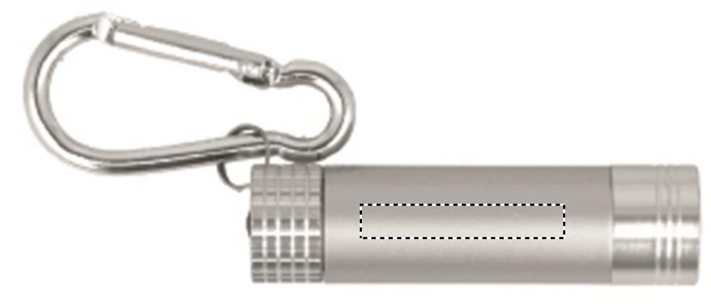 Mini LED kľúčenka – stříbrná – tlačová plocha – BARREL LEFT