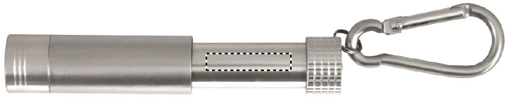Mini LED kľúčenka – stříbrná – tlačová plocha – INNER BARREL RIGHT