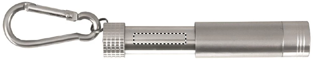 Mini LED kľúčenka – stříbrná – tlačová plocha – INNER BARREL LEFT