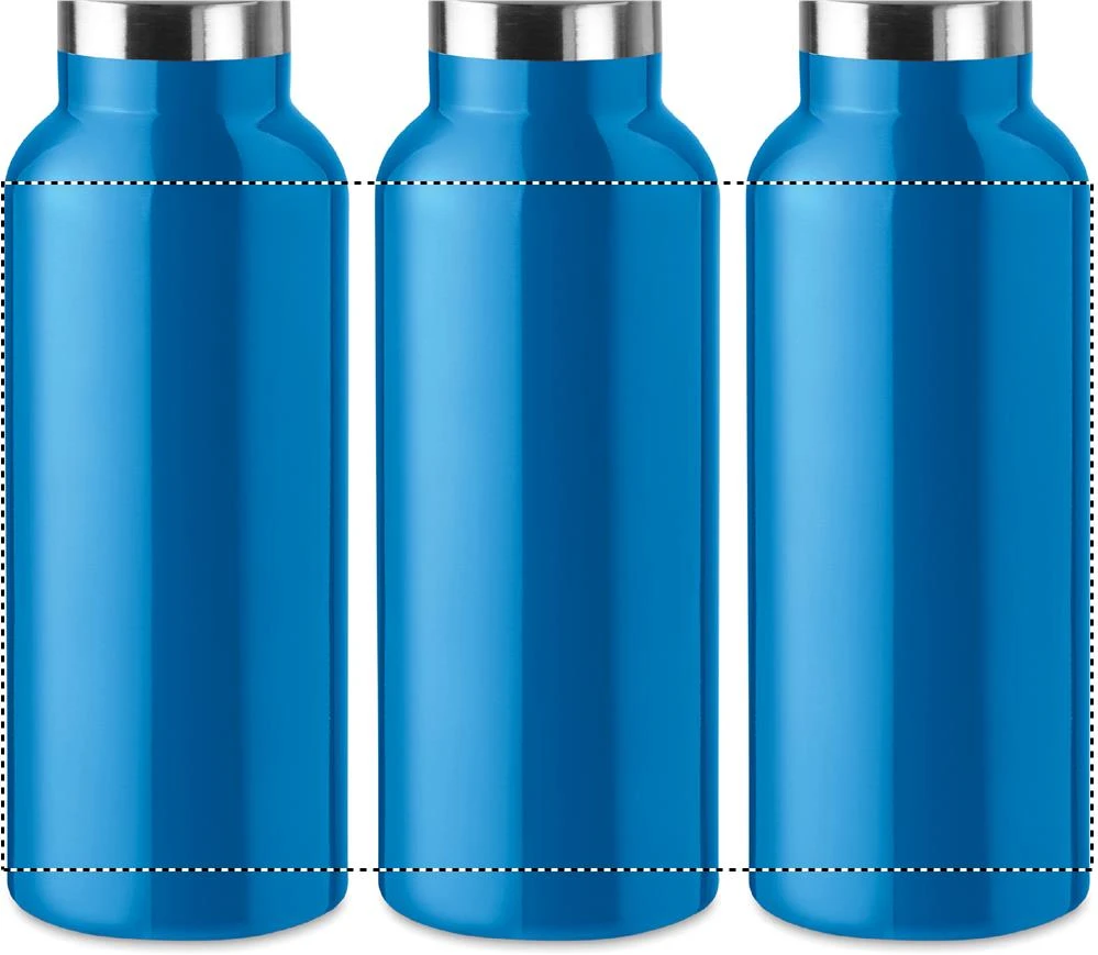 Dvojstenná fľaša 500 ml – tyrkysová – tlačová plocha – Dookola 360°