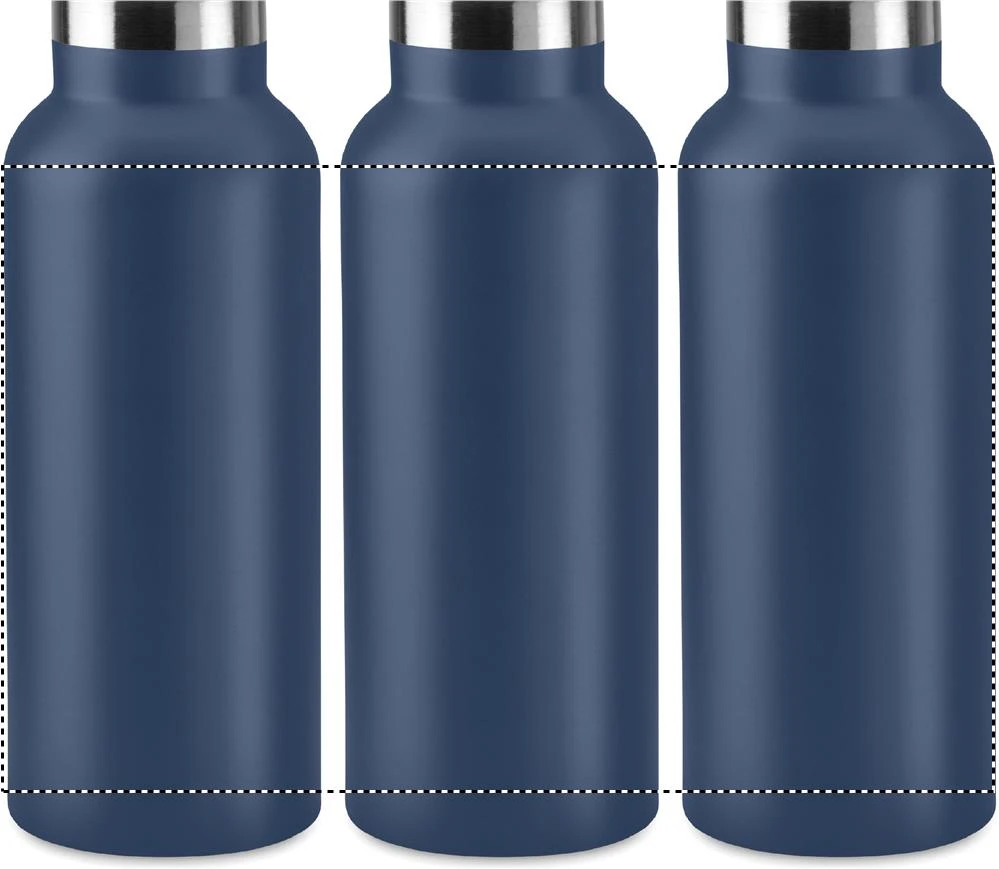 Dvojstenná fľaša 500 ml – francouzská námořnická modř – tlačová plocha – Dookola 360°