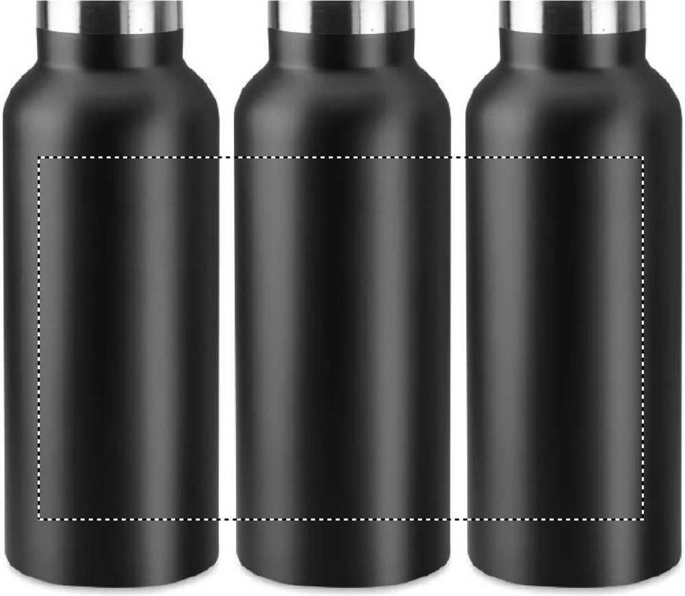Dvojstenná fľaša 500 ml – černá – tlačová plocha – Dookola (rotačná sieťotlač)
