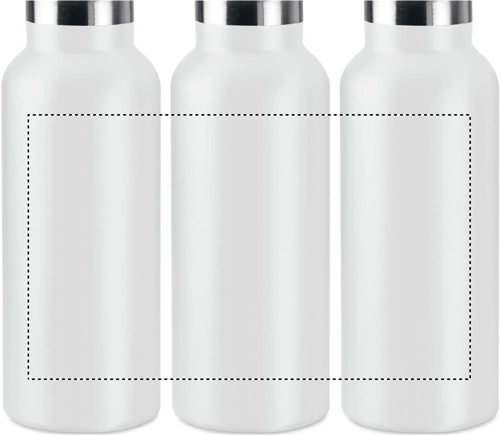 Dvojstenná fľaša 500 ml – bílá – tlačová plocha – Dookola (rotačná sieťotlač)