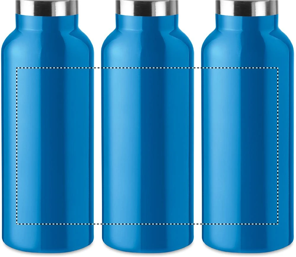 Dvojstenná fľaša 500 ml – tyrkysová – tlačová plocha – Dookola (rotačná sieťotlač)
