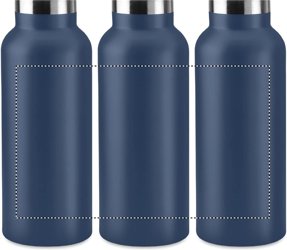 Dvojstenná fľaša 500 ml – francouzská námořnická modř – tlačová plocha – Dookola (rotačná sieťotlač)