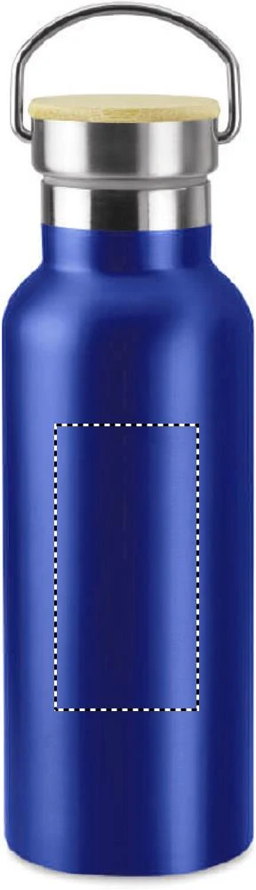 Dvojstenná fľaša 500 ml – modrá – tlačová plocha – Predná strana