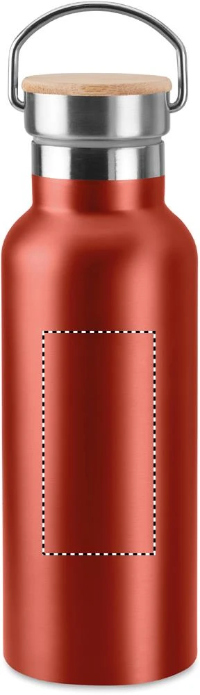 Dvojstenná fľaša 500 ml – červená – tlačová plocha – Predná strana