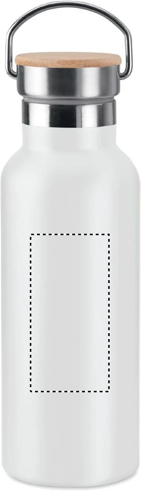 Dvojstenná fľaša 500 ml – bílá – tlačová plocha – Predná strana