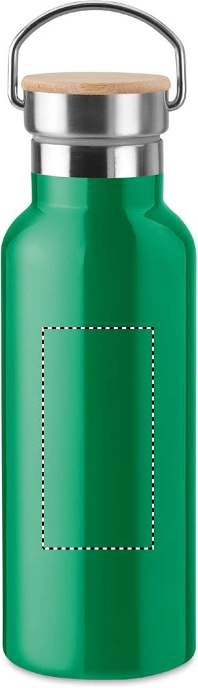 Dvojstenná fľaša 500 ml – zelená – tlačová plocha – Predná strana