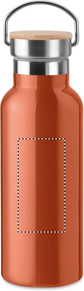 Dvojstenná fľaša 500 ml – oranžová – tlačová plocha – Predná strana
